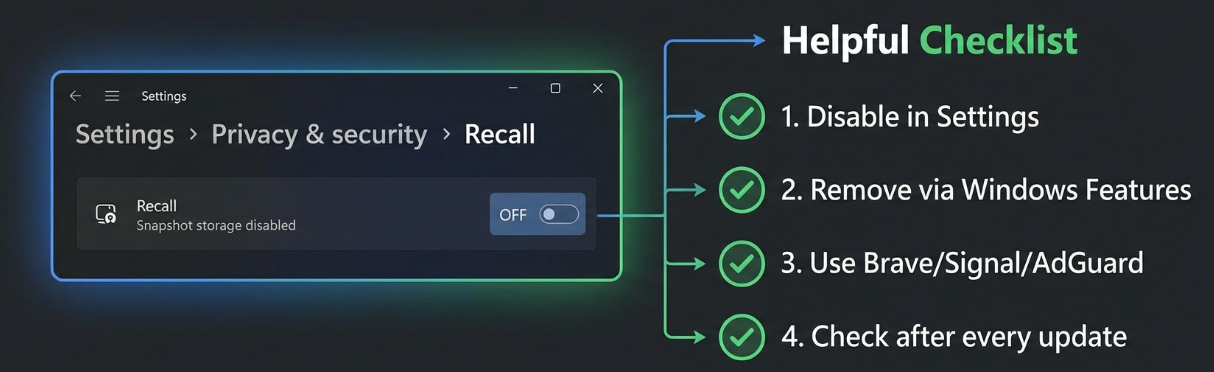 Protection steps checklist for Microsoft Recall